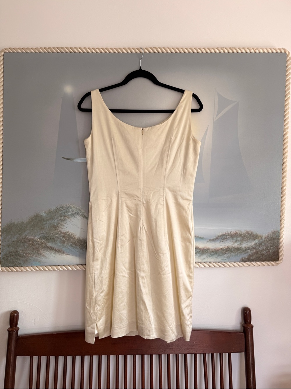 Giorgio Armani Le Collezioni Ivory Silk Sheath Dress Vintage 6/8